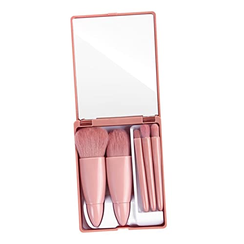 DOITOOL 5-Teiliges Set Schminkpinsel mit Spiegel Airbrush-Kit Sternenzimmerdekoration Make-up Pinsel Make-up-Tools Mini-Make-up-Pinsel Kosmetik Lidschatten Pinsel Werkzeug einstellen Rosa von DOITOOL