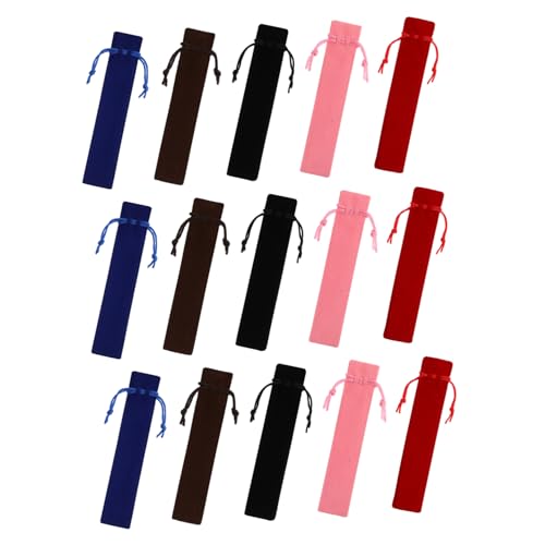 DOITOOL 50 Stück Fleece -Stiftbeutel Aufbewahrungsbox für Stifte farbiges Federmäppchen Aufbewahrungstaschen für Stifte Lehrer Bleistifthalter einzelner Stifthalter Bleistiftbeutel Flanell von DOITOOL
