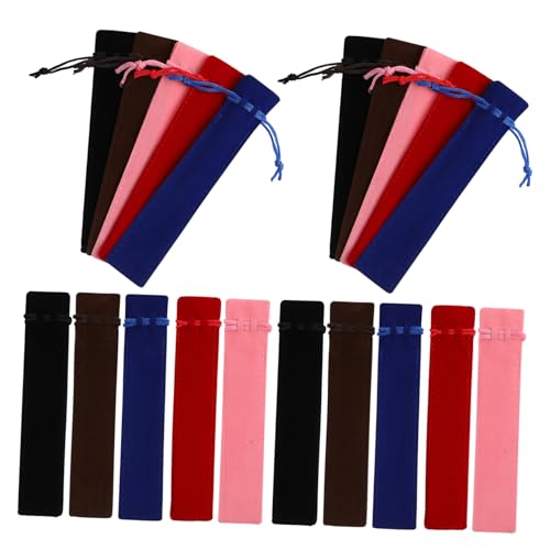 DOITOOL 50 Stück Fleece -stiftbeutel Etui Für Stifthalter Brunnenpenstfall Tragetasche Mit Kordelzug Stifthülle Mit Kordelzug Schreibbeutel Stellvertretender Stiftbeutel Flanell von DOITOOL