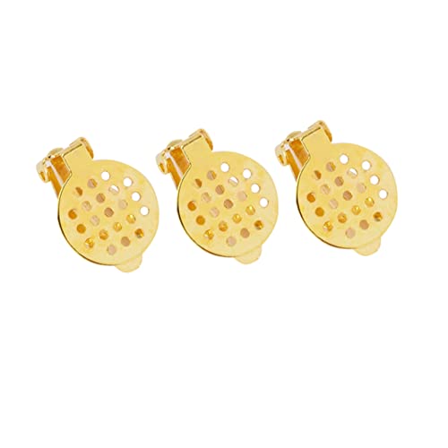 DOITOOL 50 Stück Goldene Diy Ohrclips mit Netzstruktur Filigrane Ohrschmuck Zubehör Ohrloch Ohrring Clips für Ohrringe Langlebig und Sicher von DOITOOL