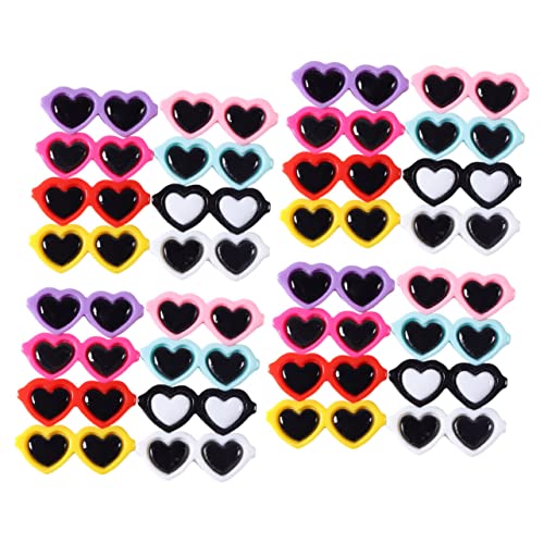 DOITOOL 50 Stück Liebe Mini-sonnenbrillen Harz-anhänger Handyanhänger Selber Machen Handyhüllenverzierung Haarband Flatback Bunte Mini-sonnenbrille Schnapsgläser Miniatur Plastik Stirnband von DOITOOL