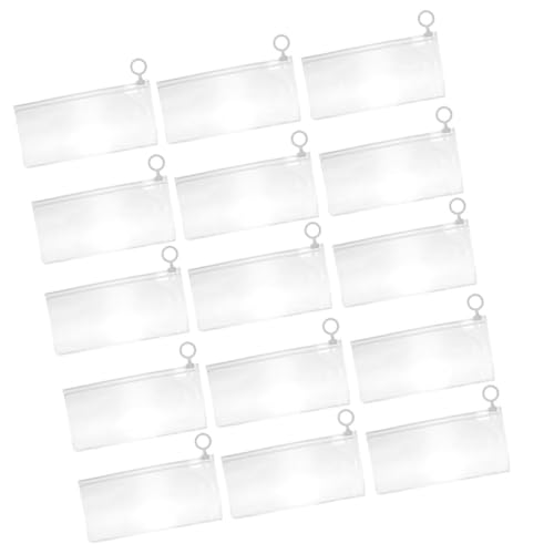 DOITOOL 50 Stück Mäppchen Lagerung Schreibwarentaschen Bleistift Aufbewahrungstasche groß schreibwaren Organizer Pen Pouch Mehrzweck-Stifttaschen Plastikumschläge mit Reißverschluss PVC von DOITOOL