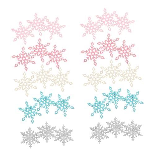 DOITOOL 50 Stück Teiliges Mini Haarschmuck Diy Schneeflocken Haarnadeln Bastelmaterial für Mädchen Glitter Pailletten Bunte Weihnachtsdekoration Langlebig Praktisch von DOITOOL