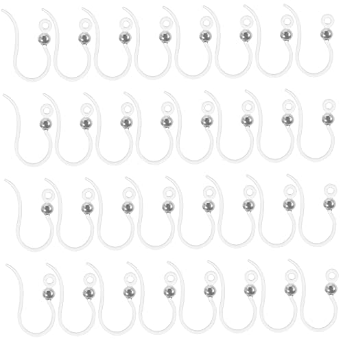 DOITOOL 50 Stück Transparente Resin Ohrringhaken mit Silberperlen Glatte Oberfläche Leichte Diy Ohrschmuck Zubehör Sichere Ohrdrahthaken für Schmuckherstellung und Bastelbedarf von DOITOOL