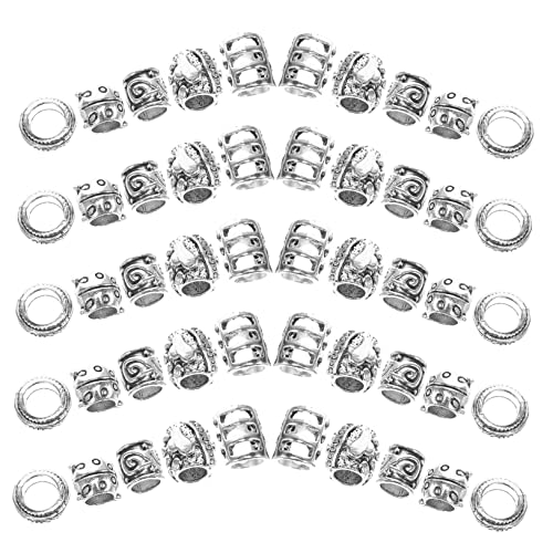 DOITOOL 50stücke Haarperlen Aus Metall Für Zöpfe Dreadlock Zubehör Haarschmuck Accessoires Haar-charms in Verschiedenen Stilen Leicht Und Bruchfest Für Haarverlängerungen von DOITOOL