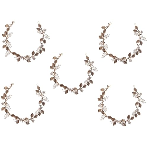 DOITOOL 5st Blatt Haarband Hochzeitskopfschmuck Mädchen Hochzeit Stirnband Haarblumen Für Hochzeitsfrisuren Haarschmuck Für Frauen Hochzeit Legierung Braut Jahrgang Ranke von DOITOOL