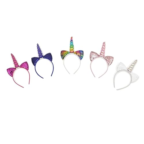 DOITOOL 5St Haarband glitzerndes Haar baby einhorn stirnband Haargummis für Kinder Tiara kopfschmuck Haarbänder für Kinderkatzenohren Pailletten Kopfbedeckung Kätzchen von DOITOOL