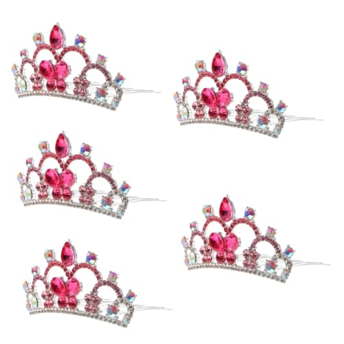 DOITOOL 5St Haarkamm mit Kristallkrone kinder haarschmuck kinder stirnband Haarschmuck für Blumenmädchen Haarspangen mit Strass die Krone Haarklammer Kinder Strass Diademe Kamm Baby Tiara von DOITOOL