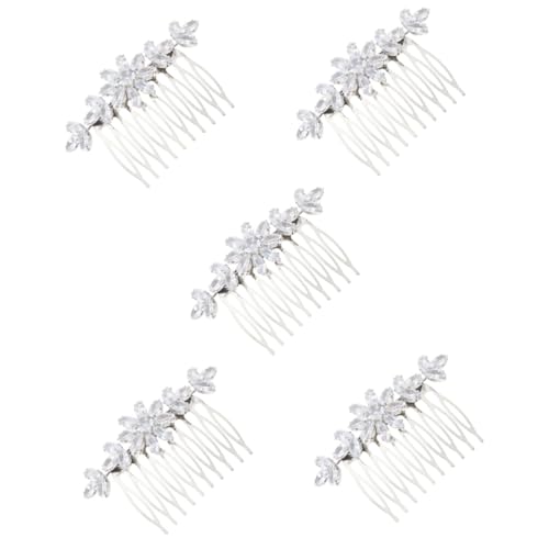 DOITOOL 5st Kamm Haarbürsten Für Damen Kopfschmuck Aus Kristall Perlenclips Für Haare Dekorative Haarkämme Tiara Brautjungfer Aluminium Legierung Hochzeit Zubehör von DOITOOL