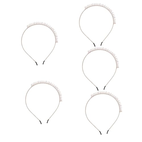 DOITOOL 5St Stirnband Haarschmuck für Frauen Perlenhaarband goldene Haaraccessoires Haargummi Haarband aus Metall Stirnbänder für Mädchen wild Kopfbedeckung Strasssteine schmücken Fräulein von DOITOOL