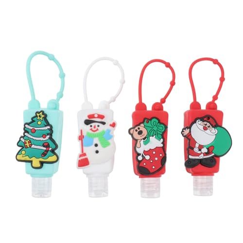 DOITOOL 5St Weihnachtsflaschen-Set Schlüsselanhänger aus Silikon tragbare Reiseflaschen Handcreme Reiseflaschenhalter Leere Behälter Parfümflasche Lotion Halterung von DOITOOL