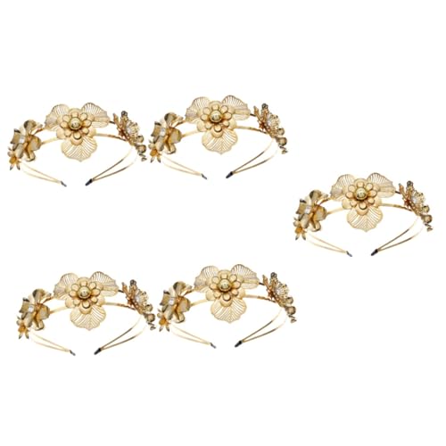 DOITOOL 5St doppeltes Stirnband Frauen Foto Requisiten Accessoires für Mädchen Tiara kopfschmuck Stirnbänder aus Metall für Damen Requisiten für Fotoautomaten für Frauen die Blumen von DOITOOL