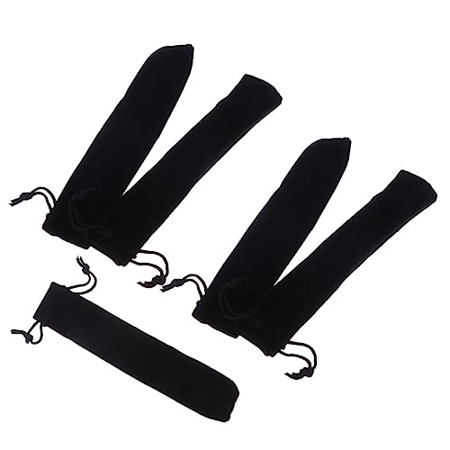 DOITOOL 5Stücke Teiliges Stiftverpackung Geschenkbeutel Einzelne Stift mit Kordelzug Bleistifthalter Schwarz für Schule und Leicht und Tragbar von DOITOOL