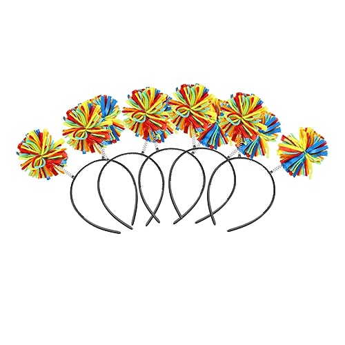 DOITOOL 5St Bobo-Ball-Stirnband Regenbogen-Ball-Feder-Stirnband Haargummis für Kinder Tiara Haarband Kugelkopf-Bopper Haarreifen kugelförmig Kopfbedeckung Popper Zubehör von DOITOOL