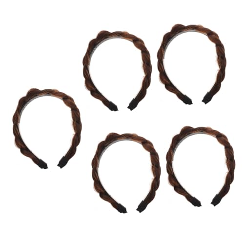 DOITOOL 5st Geflochtenes Stirnband Geflochtene Haarspangen Für Frauen Mädchen Stirnband Frauen Kopfschmuck Pferdeschwanz-haarreifen Tiara Haarschmuck Fräulein Drei Aktien Chemische Faser von DOITOOL