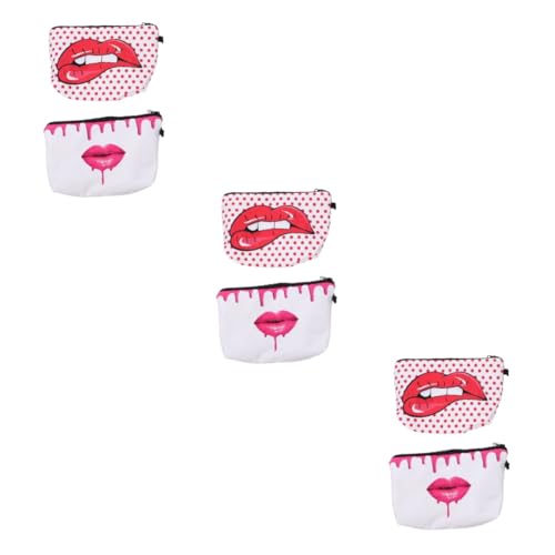 DOITOOL 6 STK Lippen Kosmetik Tasche Toilettenartikel Große Aufbewahrungstasche Große Make-up-Organizer-Tasche Kosmetische Tragetasche Schminktasche Fräulein Mädchen Polyester Einkaufstüte von DOITOOL