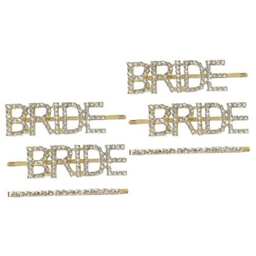 DOITOOL 6 Stk Buchstaben-Wort-Clip Kopfschmuck für die Braut Haarschmuck für Frauen Hochzeit Haarnadeln mit Strasssteinen Tiara Haarnadeln aus Kristall Haar Klammern Klipp von DOITOOL