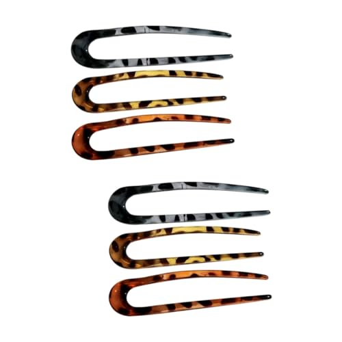 DOITOOL 6 Stk Haarnadel Blumenklauenclips Haarstäbchen U Form Haar Gabel Zubehör Haarspangen Für Frauen Haarstock Haarspangen Für Dickes Frauenhaar Einfach Acetatfolie Fräulein Schmücken von DOITOOL