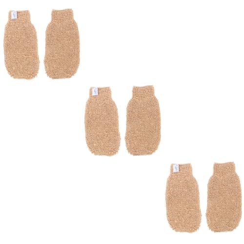 DOITOOL 6 Schrubben Handschuh Luffa Spa-handschuh Luffa-schwammpads Peeling-handschuh Badewanne Duschhandschuh Dusch-peelinghandschuh Handtuch Ramie-jute Badetuch Gefrostet von DOITOOL