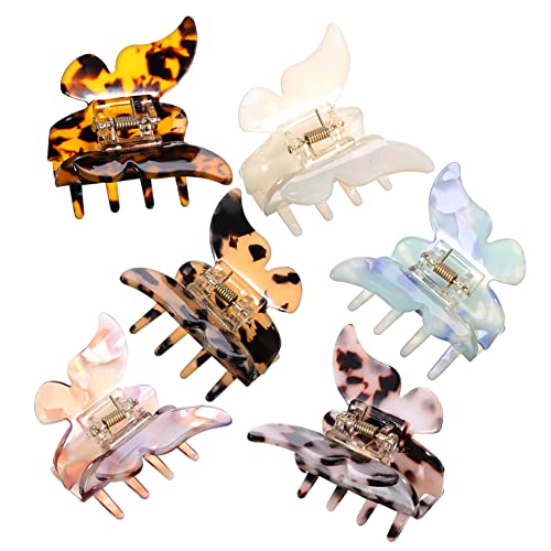 DOITOOL Haarklammern 6 Stk Lady Butterfly Grab Krallenclips Für Mädchen Schmetterlingsklauen-clip Haarschmuck Haarspangen Schöne Großer Schmetterling Acetatfolie Modellieren Fräulein von DOITOOL