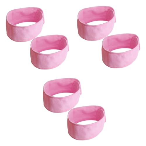 DOITOOL 6 Stk Make-up-Haarband Hautpflege-Stirnband Duschbad Gesichtswaschstirnband Yoga-Stirnbänder Haargummi Kopftuch waschen Turban-Mütze Yoga-Stirnband bilden Schal Handtuch Rosa von DOITOOL