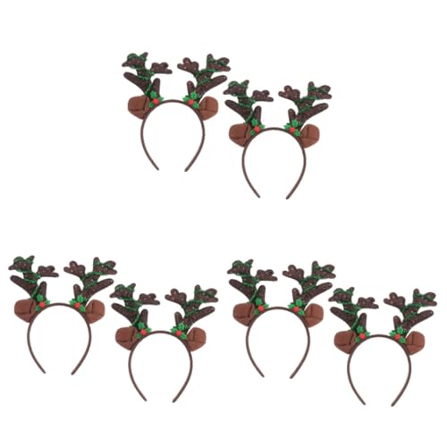 DOITOOL 6 Stk weihnachtsschmuck stirnband Kinder-Tiara Stirnband aus Hirschhorn Rentier-Stirnband Weihnachtsdekorationen kopfschmuck Weihnachtskopfbedeckung Haarreifen scheinen Geweih von DOITOOL