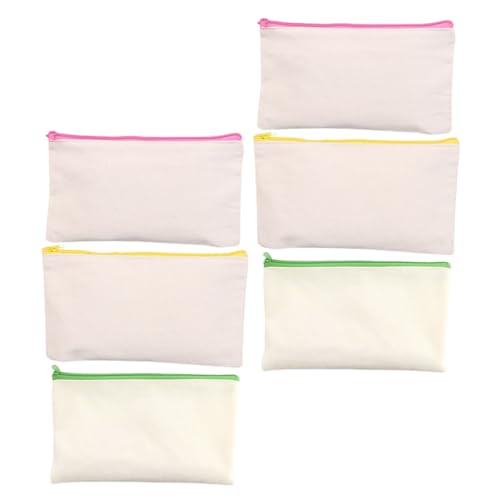 DOITOOL 6 Stück DIY Federmäppchen Leeres Design für Stifte Große Kapazität Reißverschluss für Schule und Bastelprojekte von DOITOOL