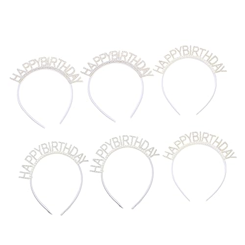 DOITOOL Damen Stirnbänder 6 Stk alles zum geburtstag stirnband Prinzessinnenkrone für Mädchen Haarstyling-Accessoires Tiara mädchen geburtstag stirnband Geburtstagskrone für Frauen von DOITOOL