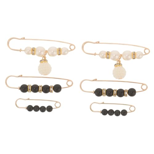 DOITOOL 6 Stück Perlen Brosche Jeans Bund Clips Waist Tightener Modischer Pullover Schal Pin für Kleidung Vielseitig Einsetzbar für Röcke und Pullover von DOITOOL