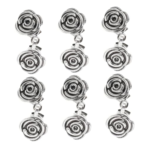 DOITOOL 6 Stück Retro Rosenschal Cardigan-clips für Damen Langlebige Blumendekor-broschen Vielseitige Vintage-strickjacken Cape-verschlüsse für Stilvolle Outfit-akzente von DOITOOL