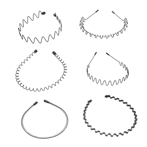 DOITOOL 6 Stück Stirnband Haarbänder Für Männer Zahnhaarband Kopfband Kamm Haarband Stretch Haarbänder Für Damen Haar Metall Haarband Sport Haarband Universal Schal Eisen Männer Und von DOITOOL