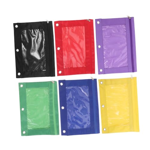 DOITOOL 6 Stück Teiliges Binder Stiftetui mit Reißverschluss Transparente Dokumentenaufbewahrungstasche Große Kapazität Vielseitige Schreibwaren Organizer für Schule und Büro von DOITOOL