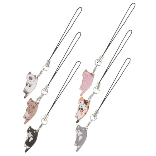 DOITOOL 6 Stück Teiliges Katzenanhänger Hochwertigem Legierungs Nylonmaterial für Schlüsselanhänger Handtaschen Rucksäcke Handydesign Dekorativer für Diy Schmuckgestaltung von DOITOOL