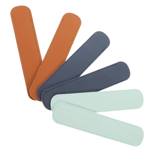 DOITOOL 6 Stück Teiliges PU Leder Stiftetui Einzeln für Füllfederhalter Federmäppchen in Blau und Braun Eleganter Schutz für Schreibgeräte für Schule und Büro von DOITOOL