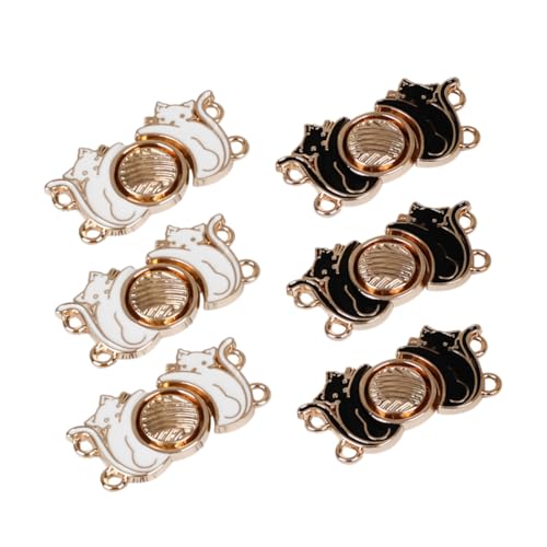 DOITOOL 6 Stück Teiliges Retro Katzen Cardigan Clip für Umhänge Schals und Strickjacken Metallverschlüsse in Schwarz und Weiß für Damen und Mädchen von DOITOOL