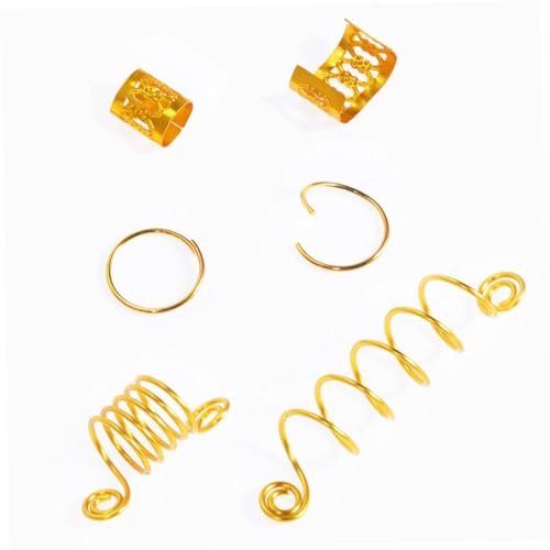 DOITOOL 60St Haarmanschetten aus Metall Ringe goldene Haaraccessoires Dreadlock-Aluminium haarschmuck Häkelnadel Dreadlocks-Ring Weben flechten Haarverlängerung Stirnband von DOITOOL