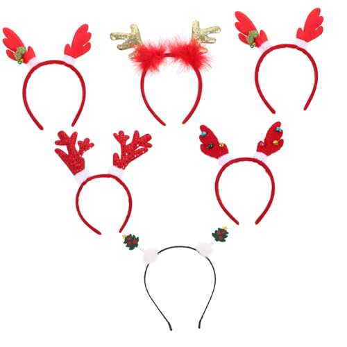 DOITOOL 6St Haarschmuck für Kinder zu Weihnachten weihnachts haarschmuck weihnachtshaarschmuck Urlaub Haarreifen Urlaubsparty gefallen Haarband Haargummi Accessoires für Haarbänder Geweih von DOITOOL