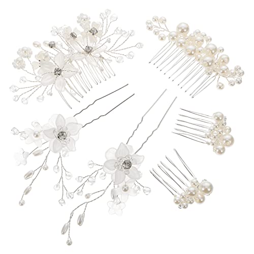 DOITOOL 6St braut hochzeit tiara Brauthaarkamm Hochzeit Haarkamm Haarnadel Haarklammer Haarschmuck für Damen Haarseitenkämme Europäisch und amerikanisch Kopfbedeckung ABS von DOITOOL