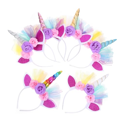 DOITOOL 6St einhorn stirnband Haarband für kinder Weihnachts-Einhorn-Stirnband Urlaub Tierohr Tiara Haarbänder Kinder Stirnband Party-Kopfschmuck Mädchen Kopfbedeckung Haarring Baby Stoff von DOITOOL