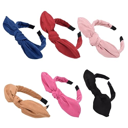 DOITOOL 6St Twist Bow Stirnbänder Hasenohren Stirnband Haarband Haargummis Tiara frauen stirnband breiter Haarreif Krawatte Kopfbedeckung metallische Linie Schal Fräulein von DOITOOL