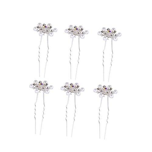 DOITOOL 6St Tiara Haarnadel Haarklammer Haarschmuck für Frauen Haarspangen für Bräute frauen kopfschmuck du formst haare Perle Kopfbedeckung Zubehör Braut von DOITOOL