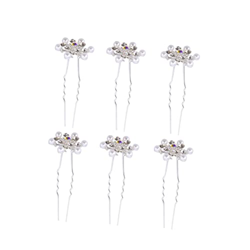 DOITOOL 6St Tiara Haarnadel Haarklammer Haarschmuck für Frauen Haarspangen für Bräute frauen kopfschmuck du formst haare Perle Kopfbedeckung Zubehör Braut von DOITOOL