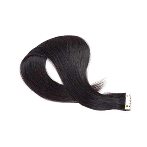 DOITOOL Tape in Haarverlängerungen Aus Echthaar 70cm Schwarzes Haar Unsichtbare Wiederverwendbare Extensions Für Frauen Glattes Langlebiges Menschliches Haar Für Glamouröse Looks von DOITOOL