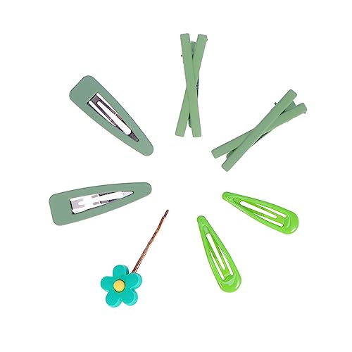 DOITOOL 7stücke Haarnadel Mit Druckknopf Und Blumen-design Haarspange Aus Strapazierfähigem Kunststoff Süße Haarspange Für Mädchen Und Frauen Für Partys Und Alltag Grün von DOITOOL