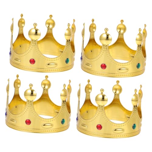 DOITOOL 8 Stk Krone Stirnband Haarschmuck Goldene Königin-tiara Geburtstagsparty-zubehör Abschlussball Requisiten Königskostüm Kleinkind Mütze Plastik Kleidung Hut Baby von DOITOOL