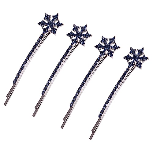 DOITOOL 8 Stk blaue Haarspangen Schneeflocken-Haarnadeln haarklammer set haarspangen set haarschmuck Haarspangen mit Schneeflocken Haarspangen für Damen Krawatte Kopfbedeckung schmücken von DOITOOL