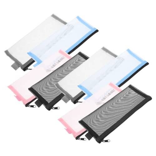 DOITOOL 8 Stück Teiliges Multi Use Federmäppchen Großes Fassungsvermögen Leichter Netz Stiftbeutel mit Reißverschluss Tragbare Schreibwarenaufbewahrung für Schule Büro und Künstlerbedarf von DOITOOL