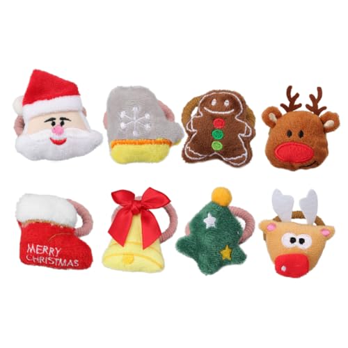 DOITOOL 8St Weihnachtsstirnband für Kinder Rentierhaar-Accessoires Mädchen Haarseil Haarklammer Haarbänder Weihnachtshaargummis Haarseile für Mädchen Karikatur Haarnadel von DOITOOL