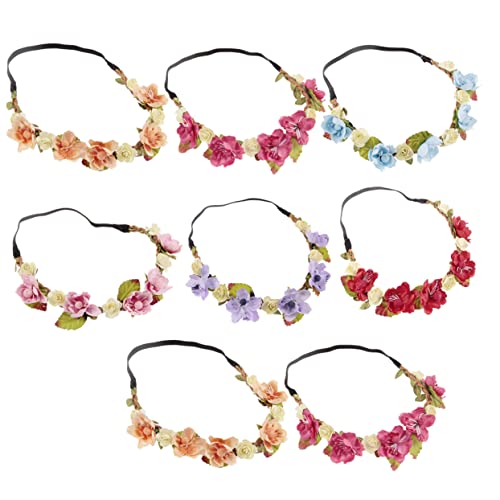 DOITOOL 8St haarschmuck die Blumen Kopfbedeckung Schal Stirnband Baby Kranz von DOITOOL