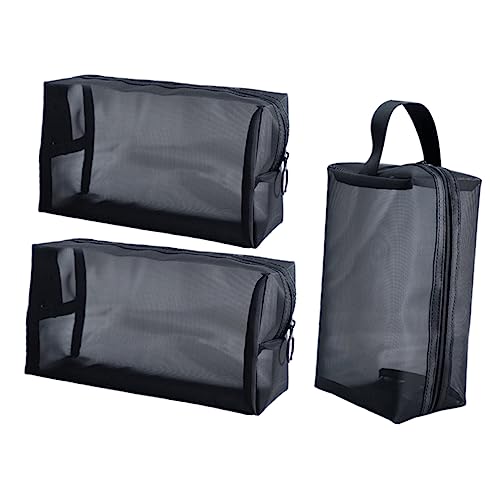 DOITOOL 9 STK Tragbare Toilettentasche Reisen Reise-Make-up-Taschen Make-up-Taschen Aus Mesh Toilettenartikel-Organizer Mesh-waschtasche Gittergewebe Dreiteiliger Anzug Reißverschluss von DOITOOL